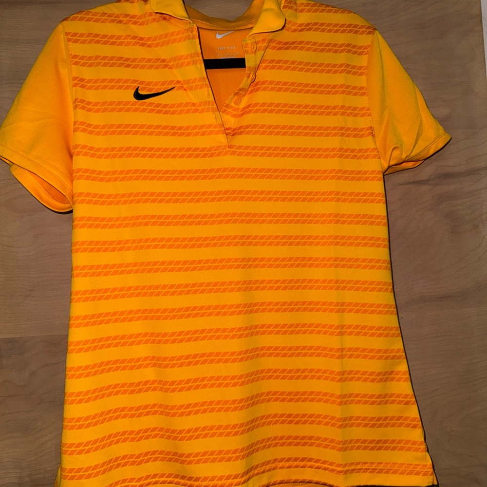 Nike Orange Striped Short Sleeve Tee